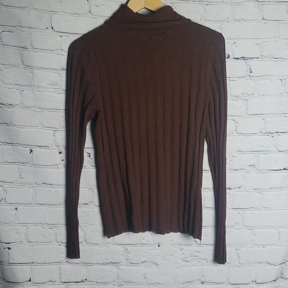 Ashley Stewart Brown Turtleneck Sweater - Picture 1 of 5